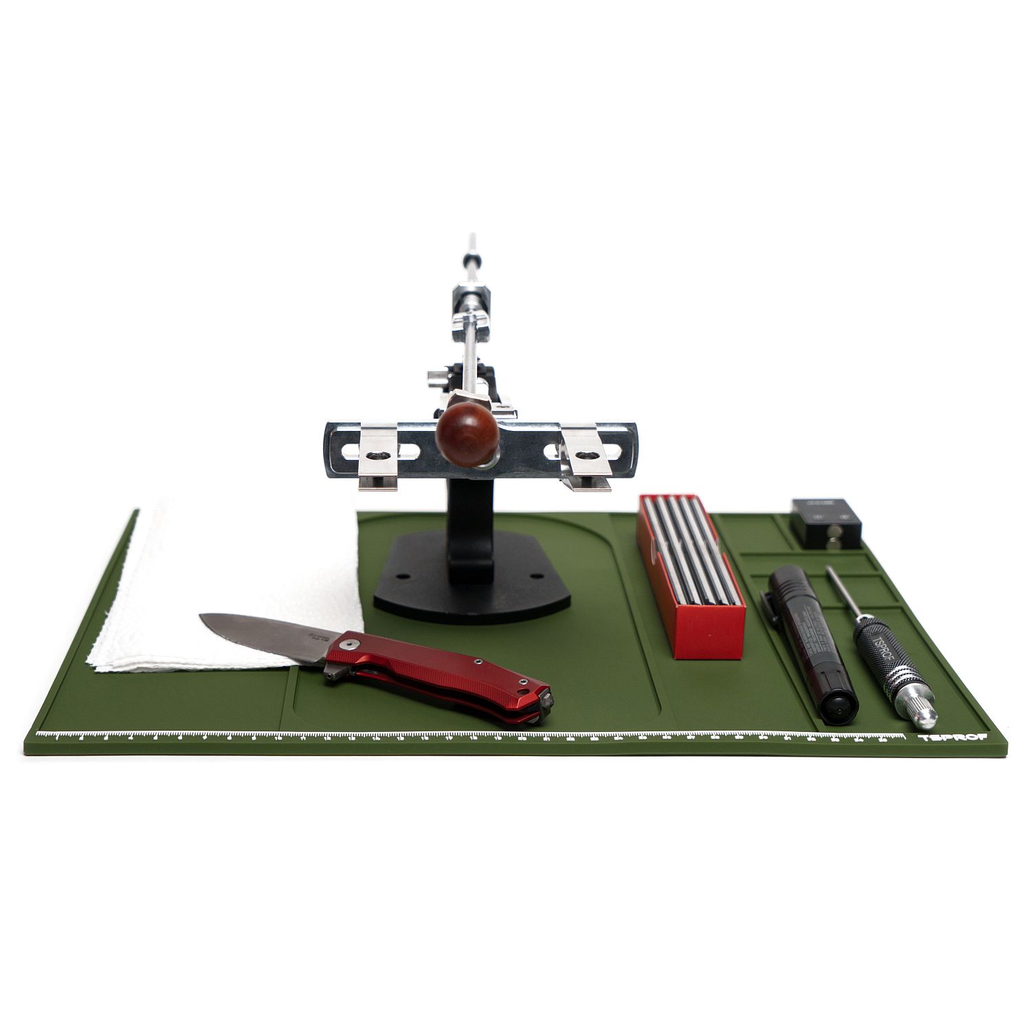 Коврик TSPROF для сборки, разборки, заточки ножей (зеленый)